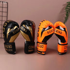 1Pair 6oz Boxing Gloves PU Muay Thai MMA Profession Kickboxing Kids Adults Sandbag Training Gloves Equipment
