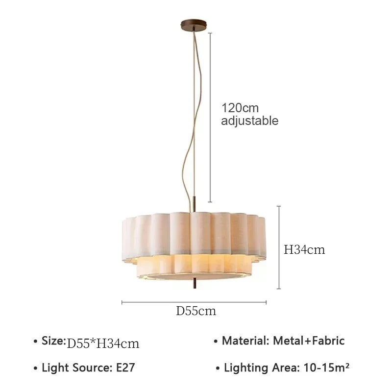 Living Bedroom Decor Lustre Pendant Lights Japanese Wabi Sabi Fabric Ceiling Chandeliers Indoor Lighting Hanging Lamps Fixtures