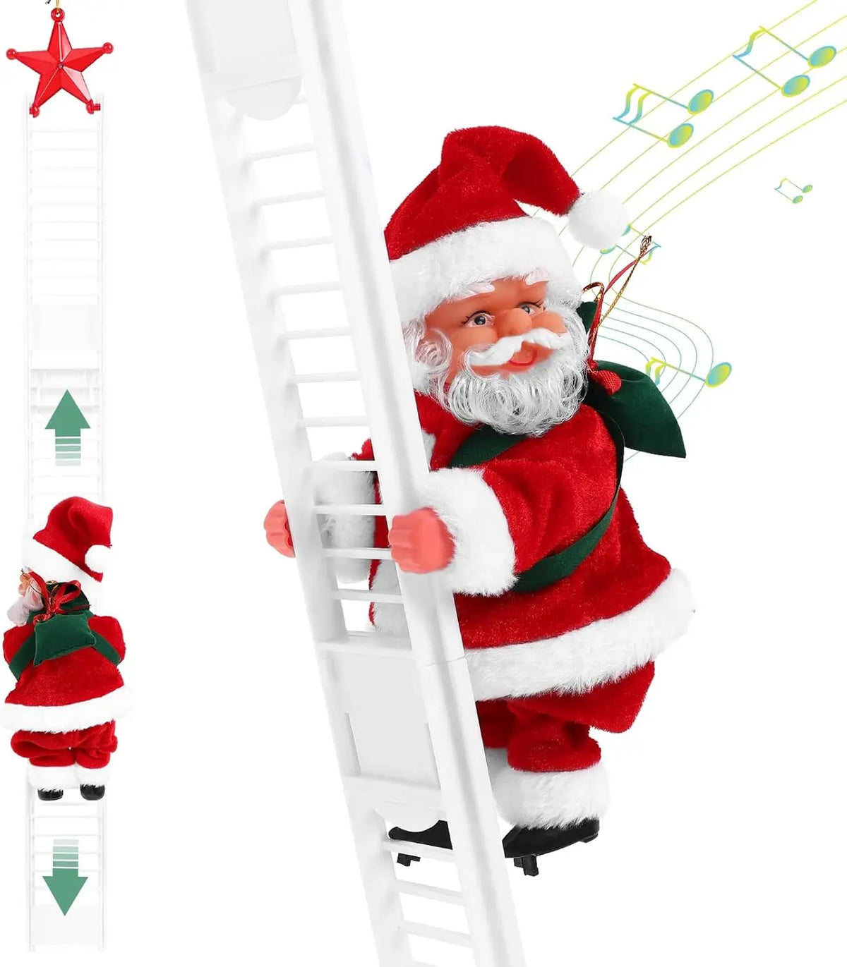 Christmas Electric Santa Claus Climbing Bead Toy Decoration for Children Gift Mall Display Holiday