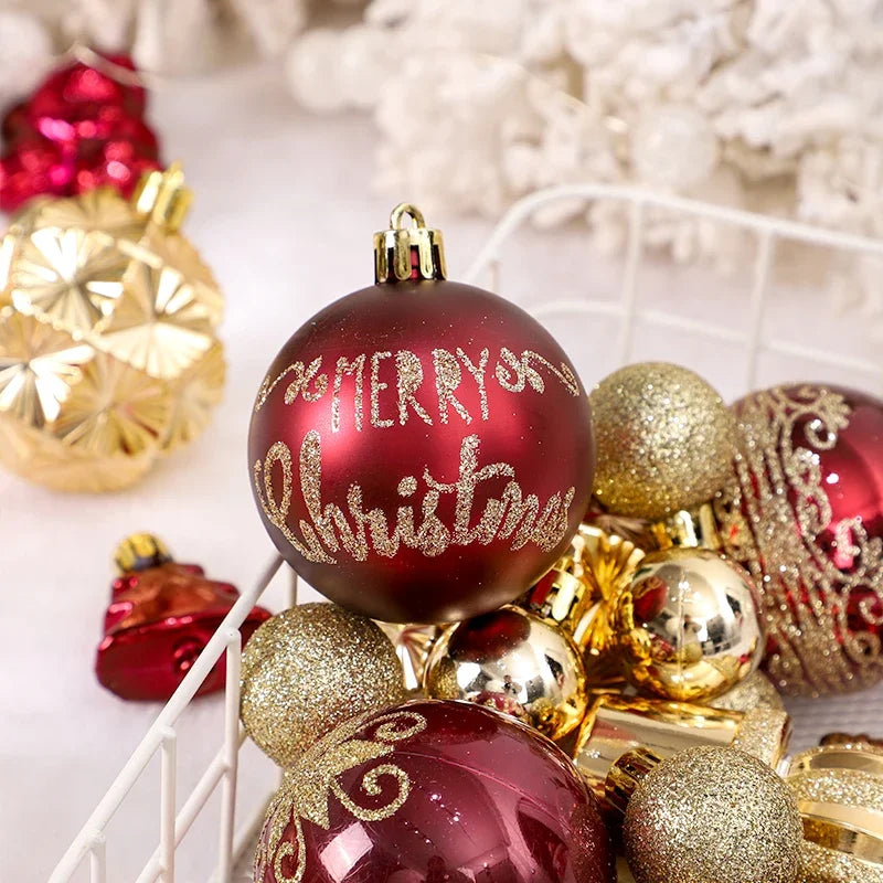 42PCS 6CM Christmas Ball Champagne Xmas Tree Hanging Pendant Ornaments 2026 Christmas Home Decoration 2027 New Year Party Gifts