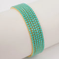 6pcs/set Fashion Acrylic Beads Elastic Bracelet For Women Stretch Stackable Gold Color Bracelets Wristband Daily Female Jewelry