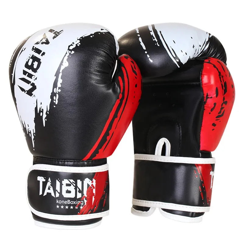 1 Pair Adult Boxing Gloves Men Punching Training Sparring Comfortable Adjustable Fighting Mitts Hand Protector Black Red Blue