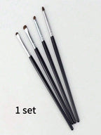 4Pcs Small Eyeshadow Brushes for Fine-Tuning Eye Makeup, Tapered Small Brushes for Highlighting, Fine Detail Blending, and Concealing