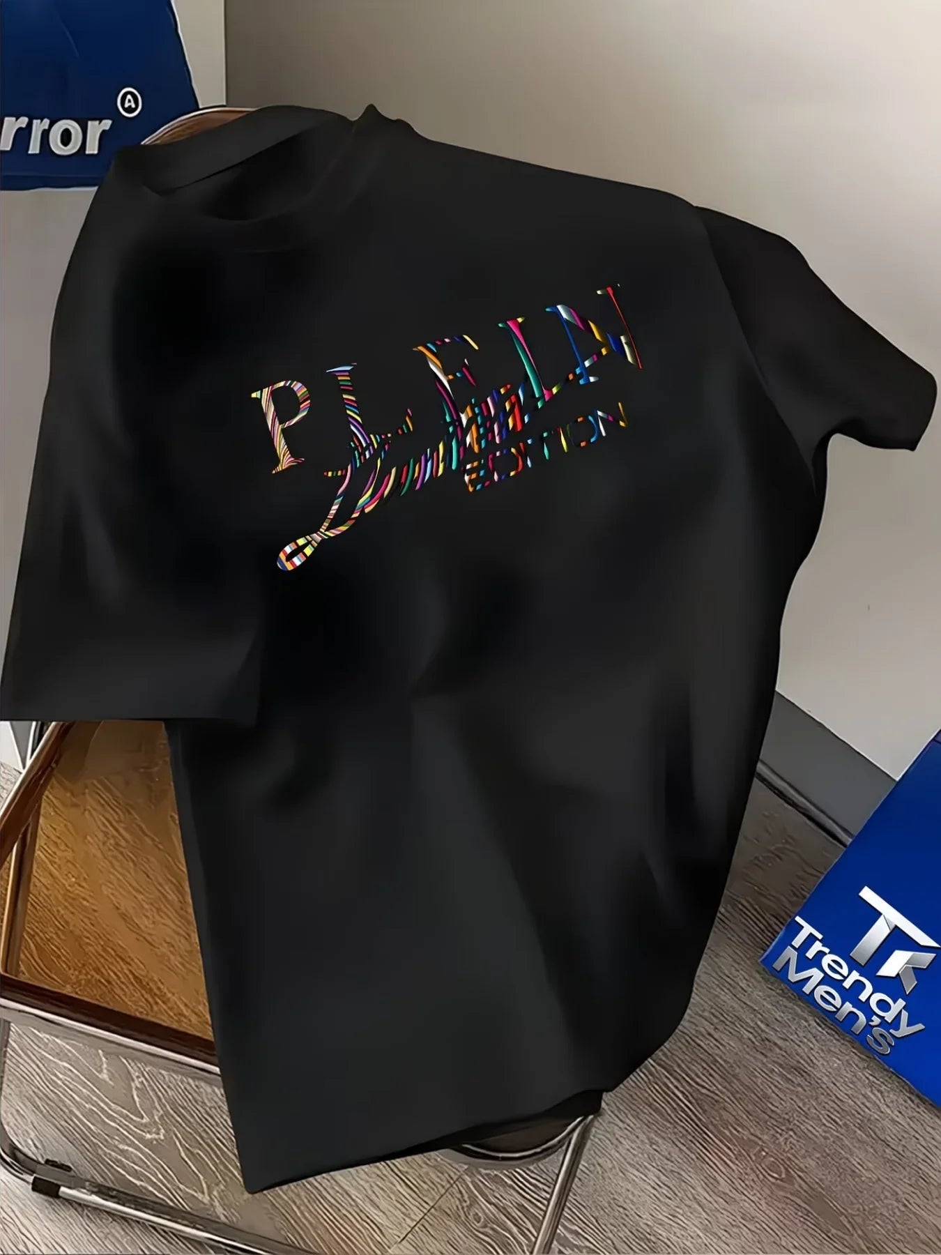 Men's Summer Fashion Printed Casual T-shirt Round Neckline 100% Cotton Fabric Short Sleeves Comfortable Breathable Loose Top