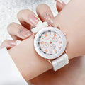 2Pcs Luxury Women's Watch Set Fashion Luxury Elegant Alloy Wristwatch Silicone Strap Couple Watch Men Quartz Holiday Gifts