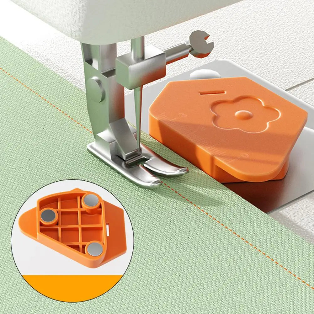Magnetic Seam Guide for Sewing Machine, Polygonal Multifucntional Seam Guide Hem Guide with Scale Universal Sewing Accessories