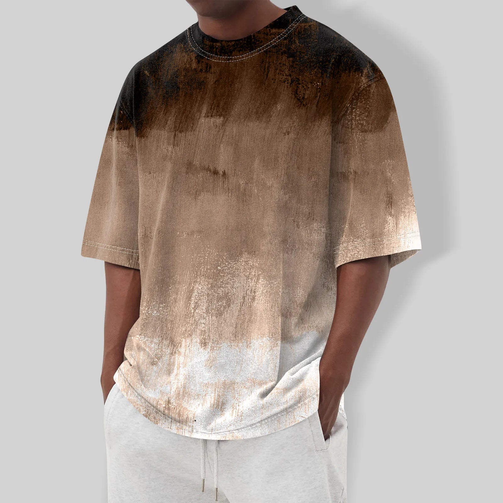 Men'S T-Shirt Summer Cool Short Sleeve 3d Camouflage Gradient Printing Casual Fashion Classic Design Breathable Loose Top