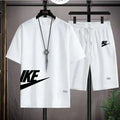 Hot selling summer men's casual short sleeved T-shirt shorts sports set outdoor breathable jogging shorts 2-piece set