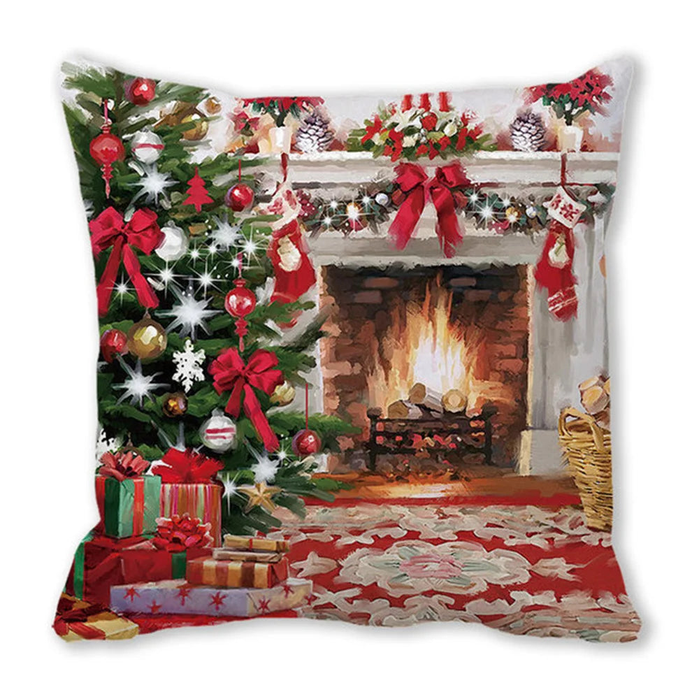 45CM Merry Christmas Cushion Cover Pillowcase 2023 Christmas Decorations for Home Ornament Happy New Year Christmas Decor 2022