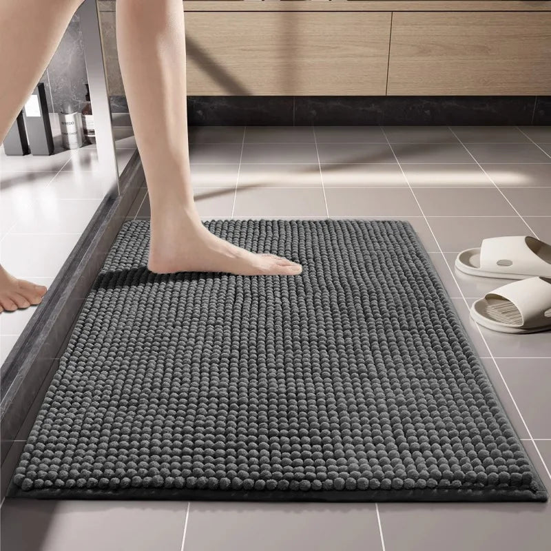 Chenille Bath Mat Water Absorbent Non Slip Rug for Bathroom Toilet Kitchen Doorway Anti Skid Floor Mat Shower for Bathroom