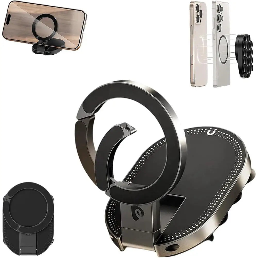 Suction Cup Magnetic Phone Holder Foldable Rotatable Multifunctional Stable Vacuum Suction Car Mounted ﻿
