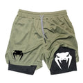 Men's 2026 anime double-layer two-piece set breathable quick drying sweat absorbing sports shorts gym jogging pants