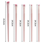 Pink Black Eye Makeup Brushes Flat Eyebrow Eyeliner Brush Professional Angled Wooden Eyeshadow Brushes Make Up Cosmetics Tools