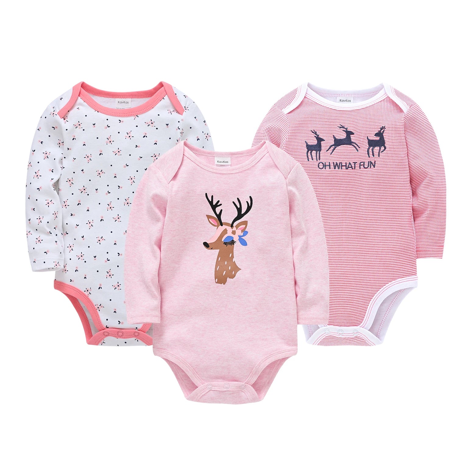 3pcs/set Baby Girls Clothes Bodysuits Infant 100% Cotton Soft Long Sleeve Jumpsuits 0-24M Newborn Cartoon print Playsuit Onesie