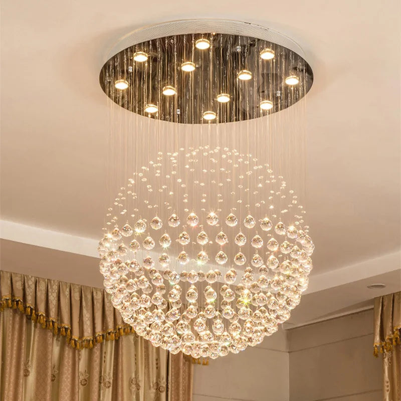 Luxury Crystal Chandeliers Living Room Lights Żyrandol Hanging Ceiling Lamp Pendant Light Home Decor Lighting Lamps Lustre Led