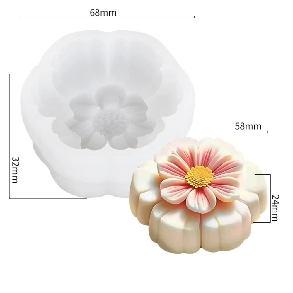 3D Flower Shape Flower Silicone Molds Ice Pastry Baking Tool Jelly Candy Moulds Reusable Chocolate Silicone Soap Mold Kitchen