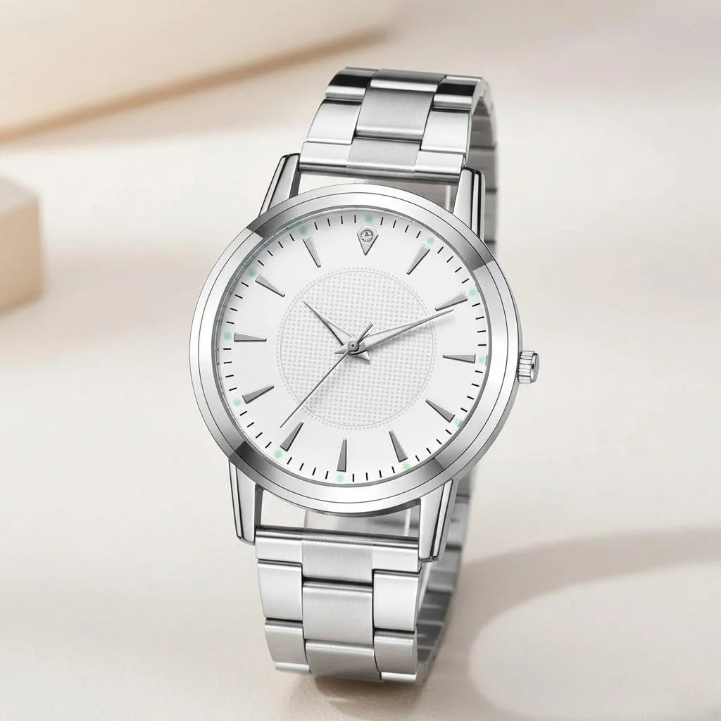 Matching Couples Luminous Steel Band Quartz Watches Gift Timepiece Fashion Watch for Men and Women