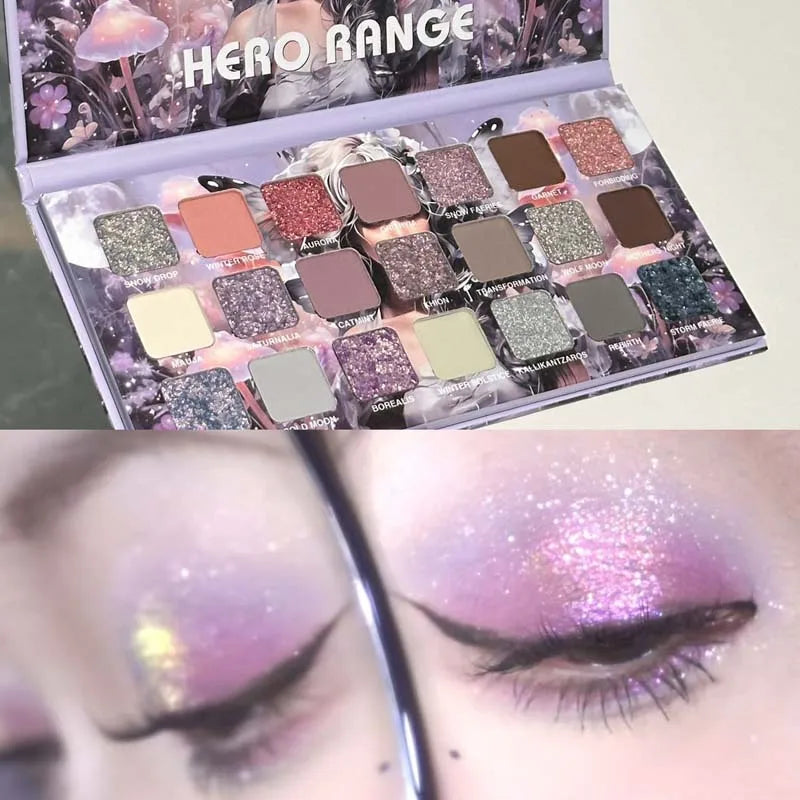 21-Color Chameleon Flashing Eyeshadow Palette Cold Moon Multi-functional Matte Shimmer Glitter Pigments Long-lasting Makeup