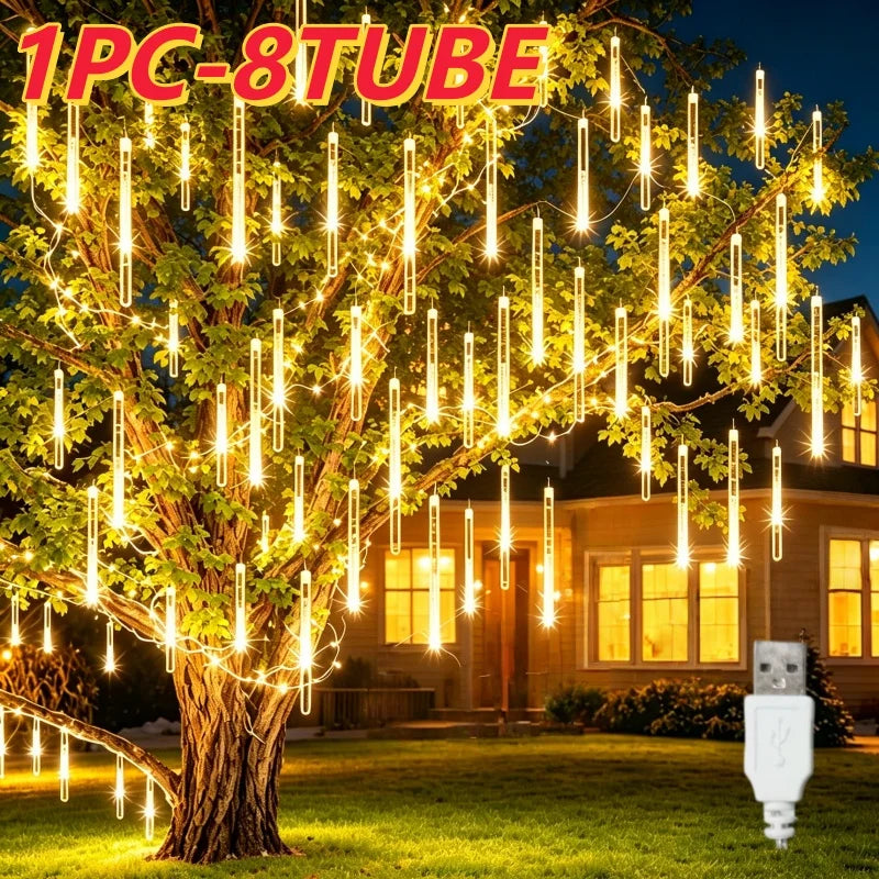 8 Modes USB Popsicle LED String Lights Waterproof Flexible Curtain Garland Lamp For Home Wedding Christmas Party Garden Decor