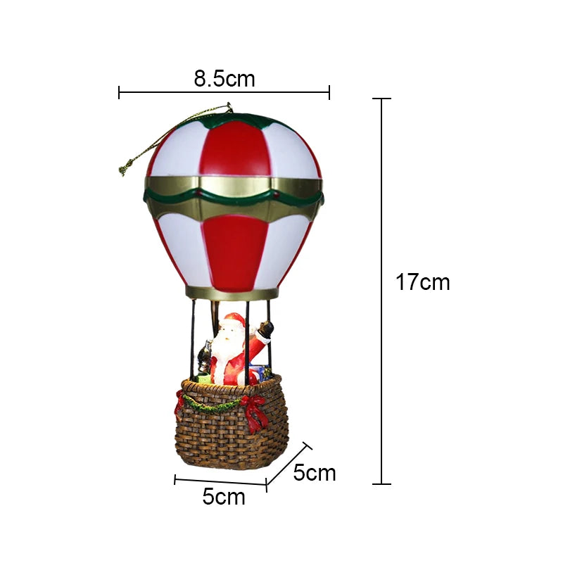 Christmas Glowing Ornaments Santa Claus Snowman Fireplace Resin LED Night Light Christmas Decoration Holiday Kids Toys Gift