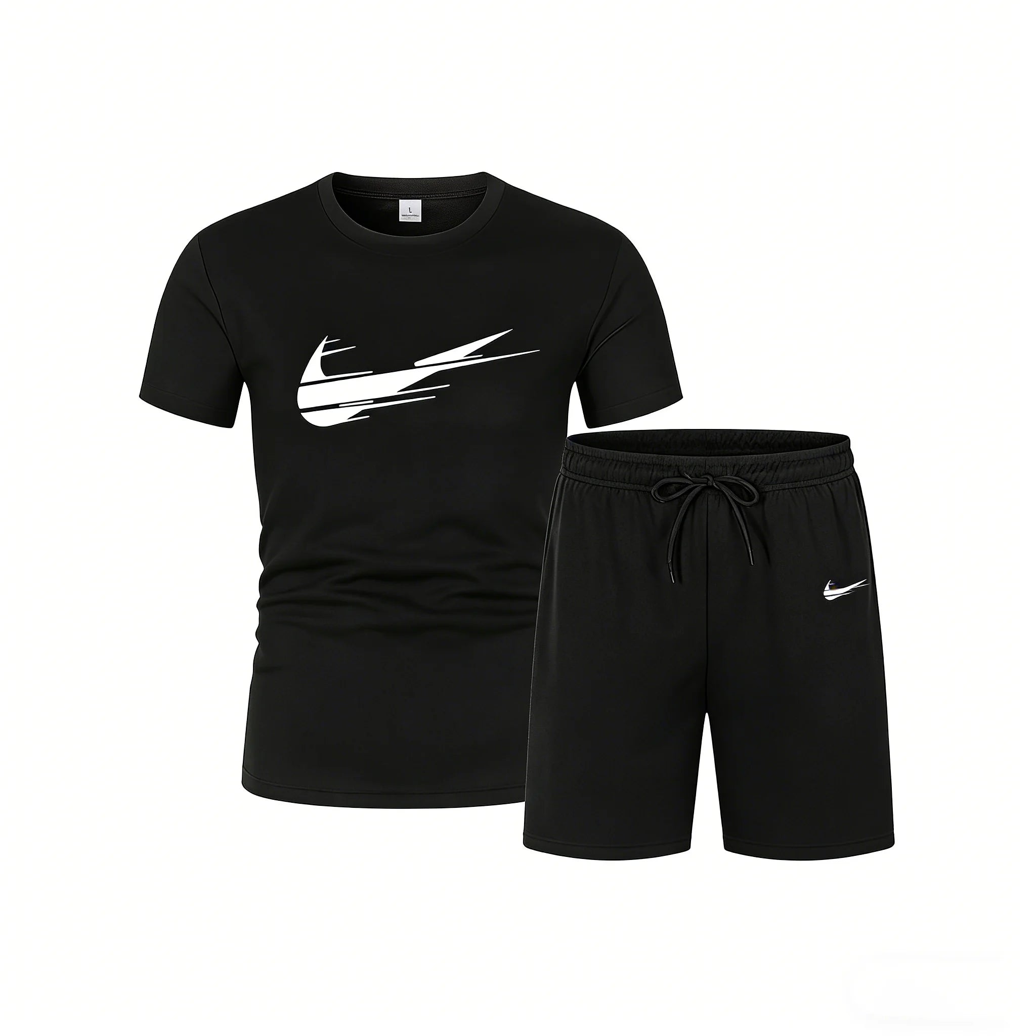 New men's two-piece set including mesh T-shirt and shorts for sports, fitness training, running and quick-drying T-shirt set