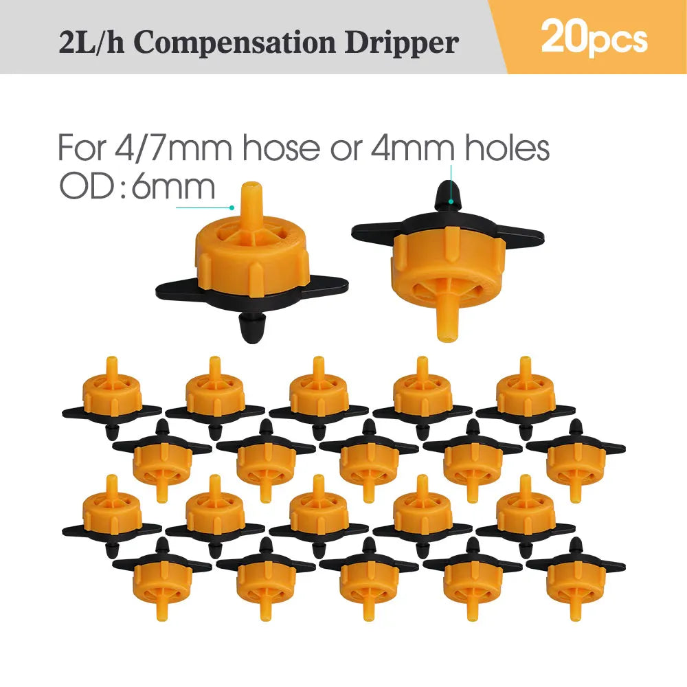 2L 4L 8L Dripper Irrigation 3/5mm Hose 2/4-Way Connector Water Splitter Emitter Drip Arrow Micro Drip System Garden Accesorries