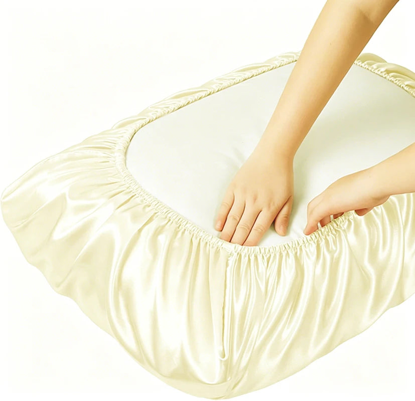 Satin Decorative Pillowcases for Hair Protection Elastic Band Cushion Covers Luxury Silky Fabric Travel Beddingroom Pillow Cover