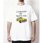 I Survived My Trip To NYC T Shirt New York City Yellow Taxi Shirt Woman Man Summer Cotton Graphic T Shirts Adult O-neck Tops
