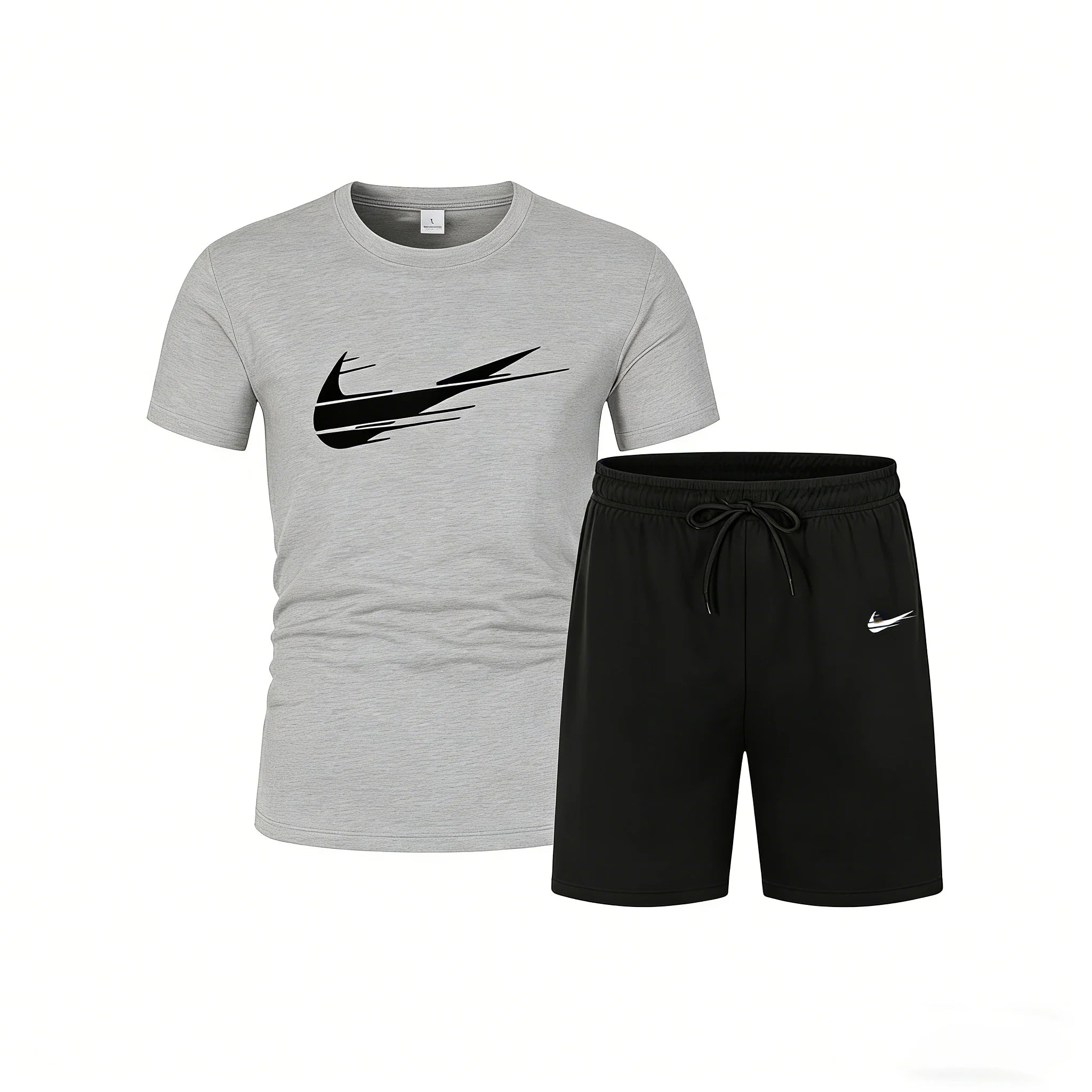New men's two-piece set including mesh T-shirt and shorts for sports, fitness training, running and quick-drying T-shirt set