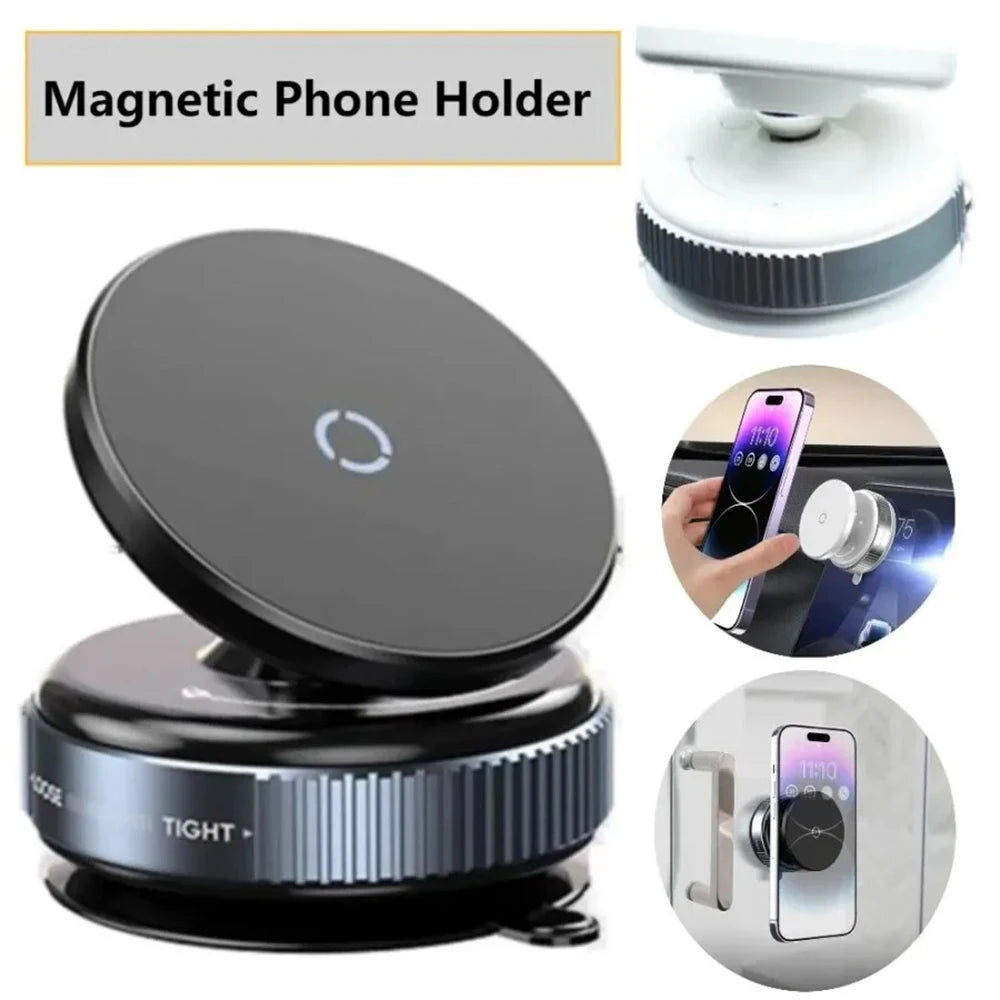 360° Adjustable Vacuum Magnetic Suction Cup Mobile Phone Holder Suitable For Car/ Gym/Mirror/Smooth Surface Hands-free Suction