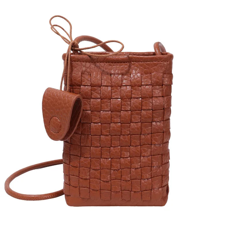 Women's Bag PU designer luxury bags woman 2026 Shoulder bags Fashion niche woven minimalist crossbody bag Wallet