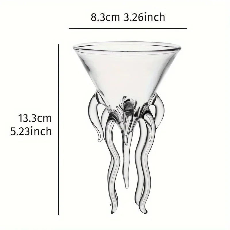 Octopus Cocktail Glass Jellyfish Martini Cup  Creative Beverage Bar Tool Bar Party Whiskey Glass Christmas Gift Wine Glasses