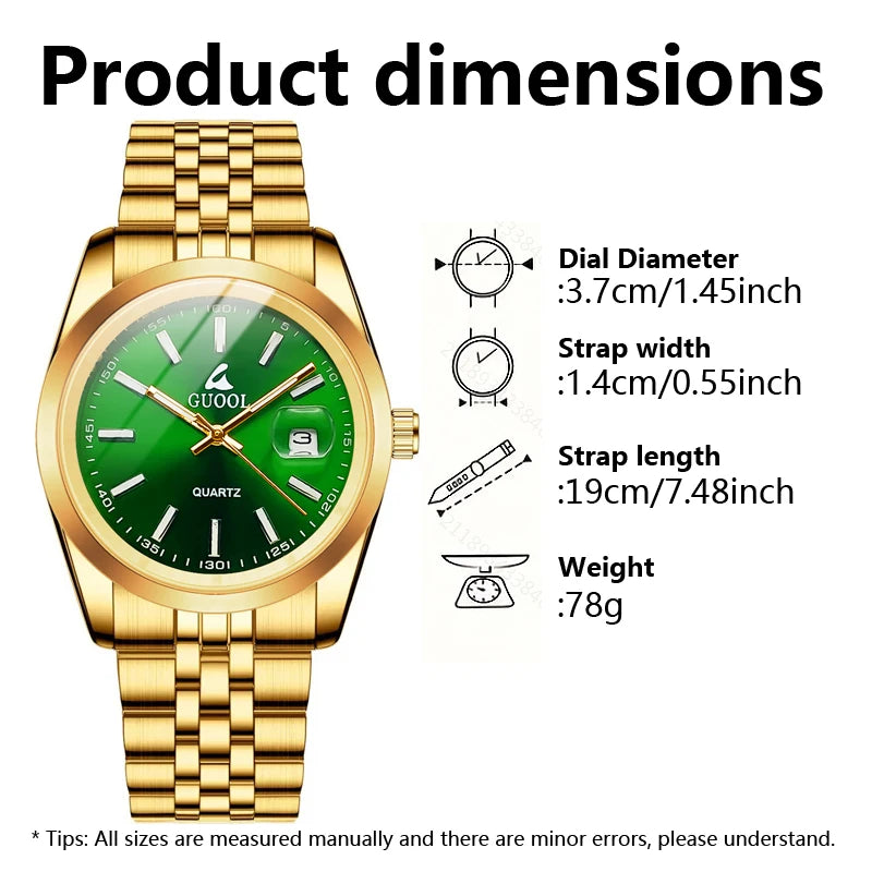New Hot-Selling Men's Stainless Steel Five-Link Steel Band Watch with Arabic Numerals, Business Style, Round Case, Calendar Display Function, Valentine's Day Gift, Father's Day Gift
