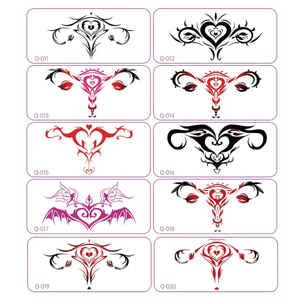 10 Pcs Glow in the Dark Succubus Temporary Tattoo Stickers Long-Lasting Waterproof Fake Tattoos for Women Suitable for Chest And