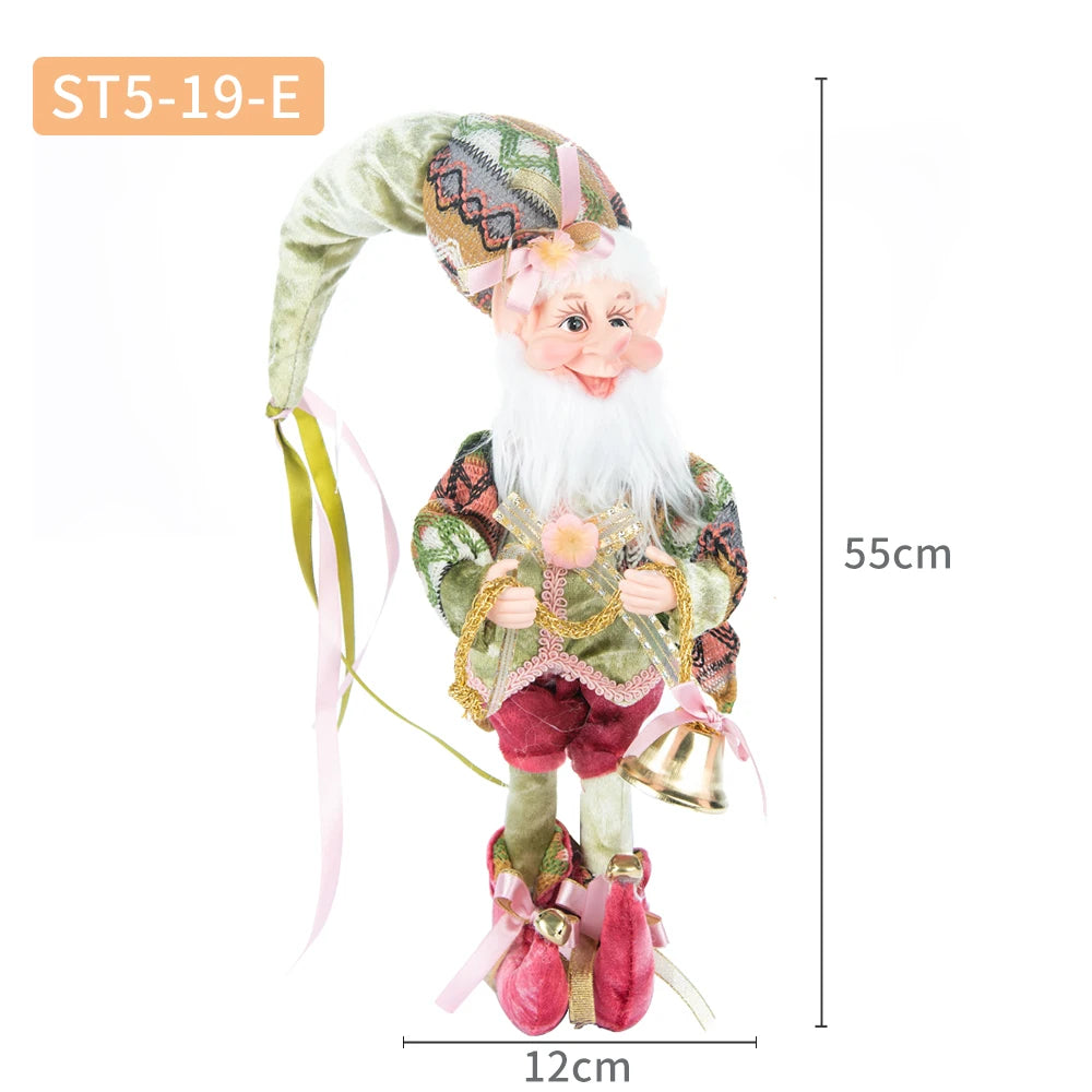Christmas Decoration Santa Claus Statue Standing Elf Doll Decoration Christmas Tree Pendant Home Merry Christmas New Year Gift