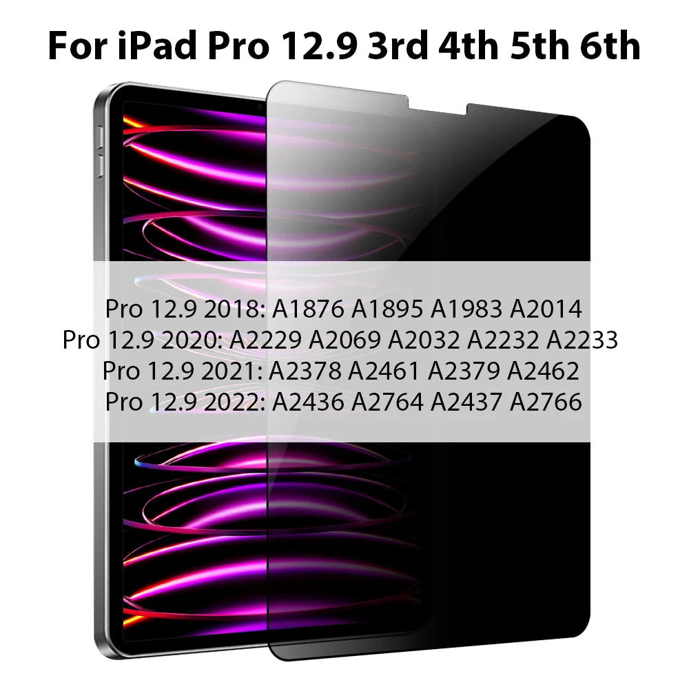 Privacy Glass For iPad A16 Pro 13 M4 12.9 11 2025 M5 10th 10 Generation Screen Protector Air 5 4 7th 8th 9th 10.2 Mini 6 7 Film