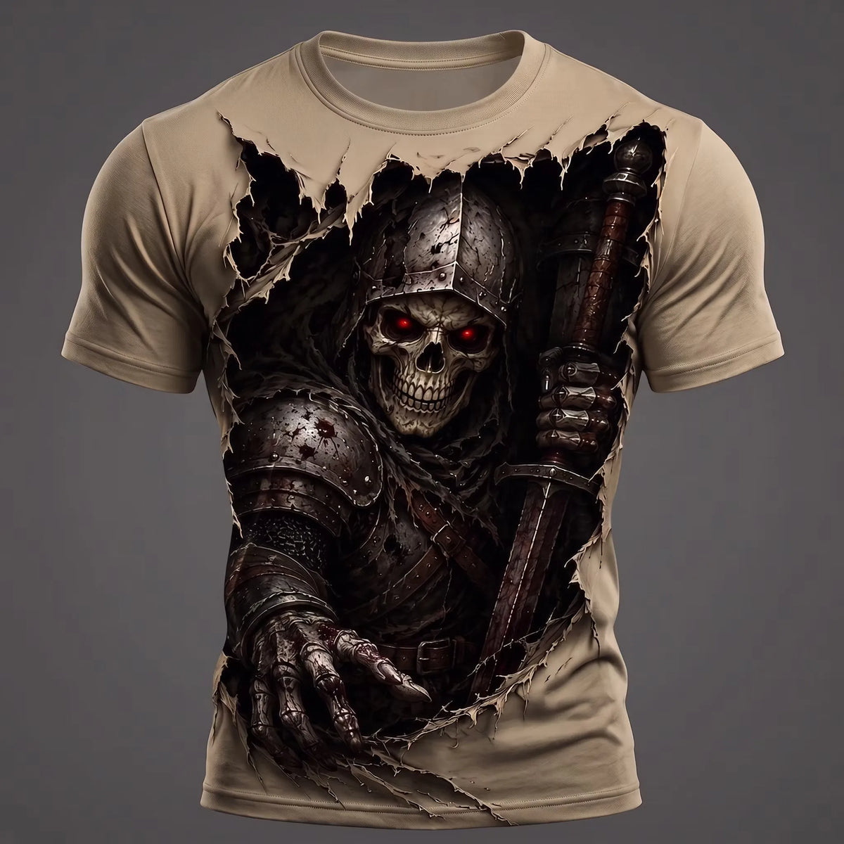 Men Glowing Jack‑o‑Lantern Pumpkin Print T‑Shirt Halloween Scary Face Crack Effect O‑Neck Short Sleeve Streetwear Tee Tops