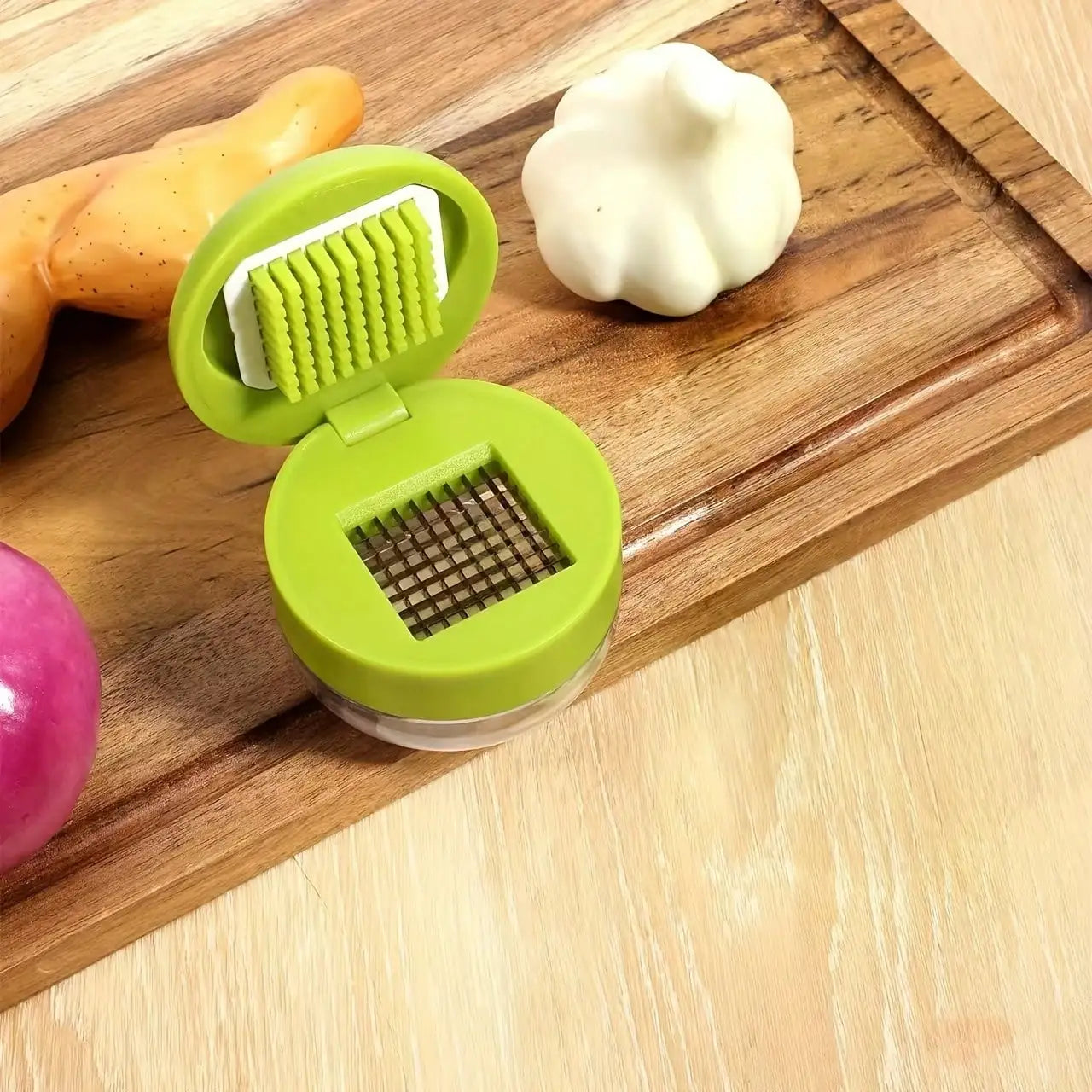 2pcs/1pc Manual Garlic Press And Grinder - Multi-Functional Kitchen Tool, Can Be Used For Chopping,  Suitable For Home, Restaurant, Outdoor And Food Truck Use, Portable Handheld Design, Plastic And Garlic Clove Grinder sh2604