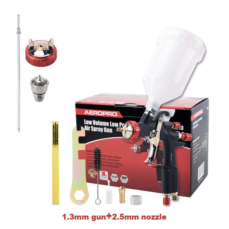 AEROPRO LVLP Spray Gun A610/R500 Home Professional Airbrush For Car Pneumatic Automotive Paint Gun Kit 1.3 1.4 1.5 1.7 2.0 2.5mm