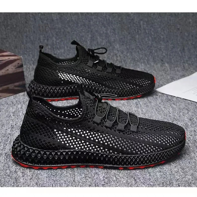 Men's Summer Breathable Lightweight Comfortable Thin Sole Sports Shoes Outdoor Thick Bottom Casual Sneakers EVA Insole PVC Outso