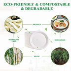 50-Pack 9-Inch Food-Grade Disposable Dinner Plates - Convenient Leak-Proof & Microwave-Safe for Picnics Parties Daily Takeout