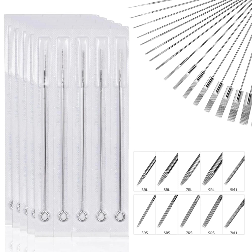 5-100pcs Sterilized Tattoo Needles RL RS M1 RM Tattoo Machine Needle for Tattoo Permanent Makeup Machine Liner and Shader Needle