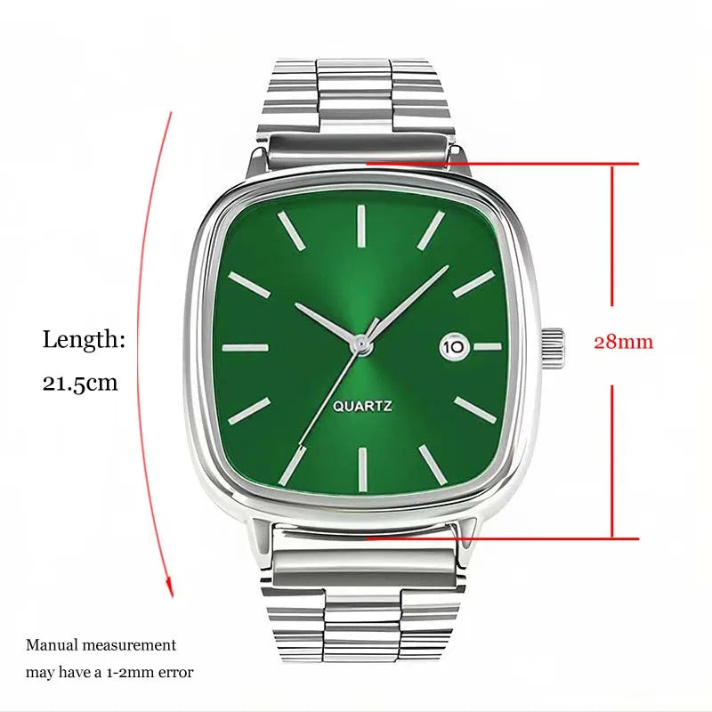 Fashion Brand Men Watch Steel Strap Business Calendar Quartz Watches Luxury Wristwatches Gift Dropshipping Big Dial Clock