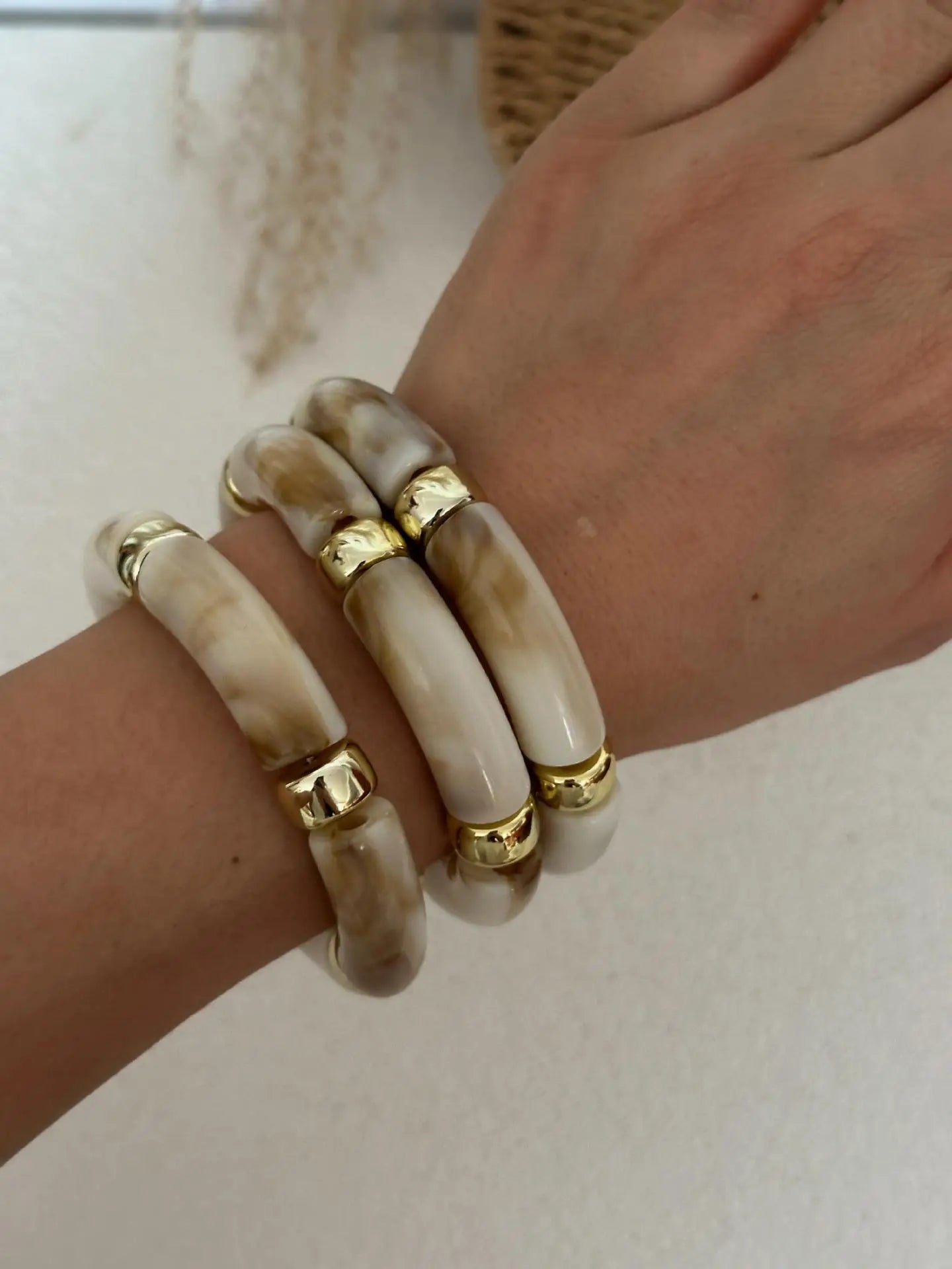 Multilayer Bangle Bracelets for Women Fashion Stack Layered Curved Tube Stretch Bracelets Set Steampunk Jewelry Gifts ﻿