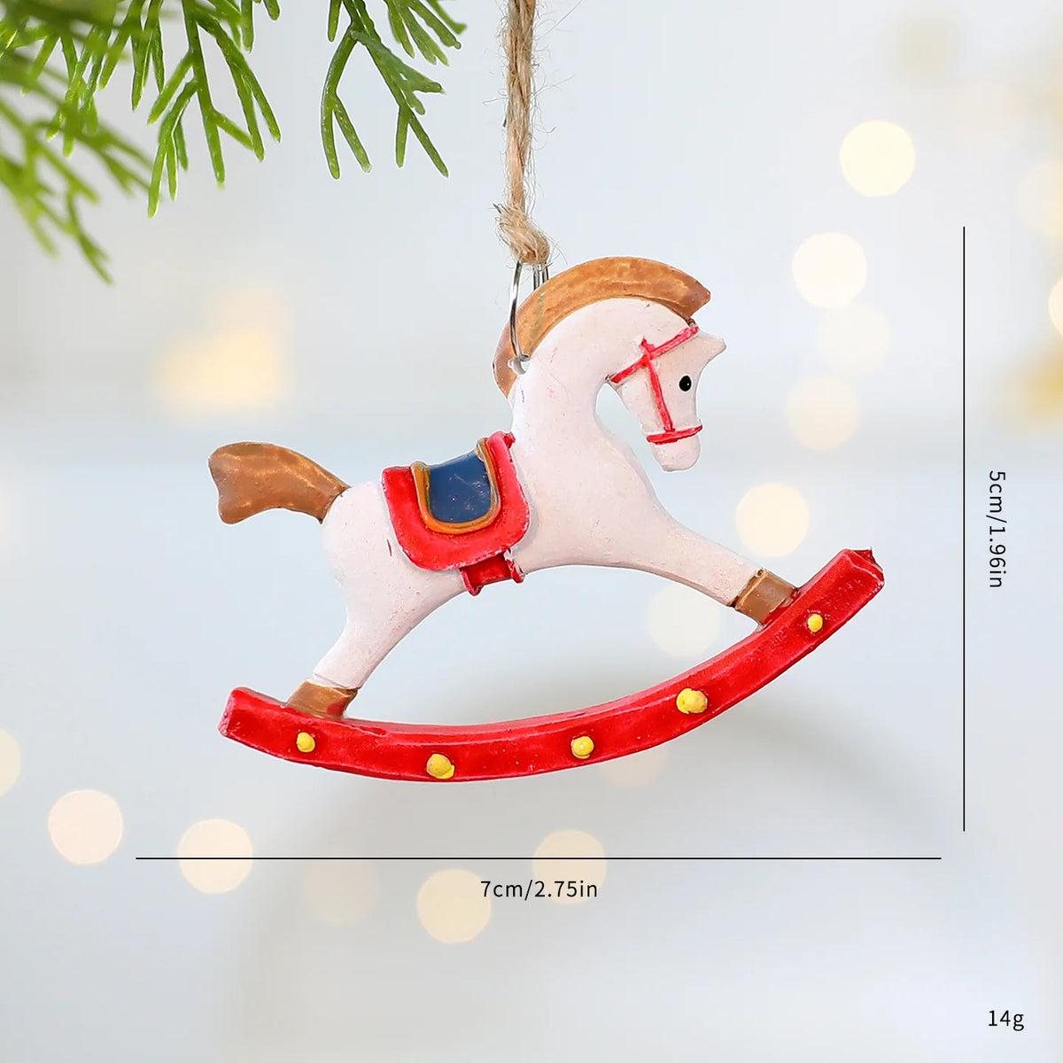 2026 Xmas Tree Pendant Cartoon Painted Santa Claus Elk Bear Christmas Stocking Resin Pendant Christmas Party Decorations 1pc