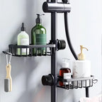 Adjustable Aluminum Bathroom Shower Shelf Rack – Wall Mount Basket for Shampoo, Soap and Towel Storage, Kitchen Sink Rag Holder