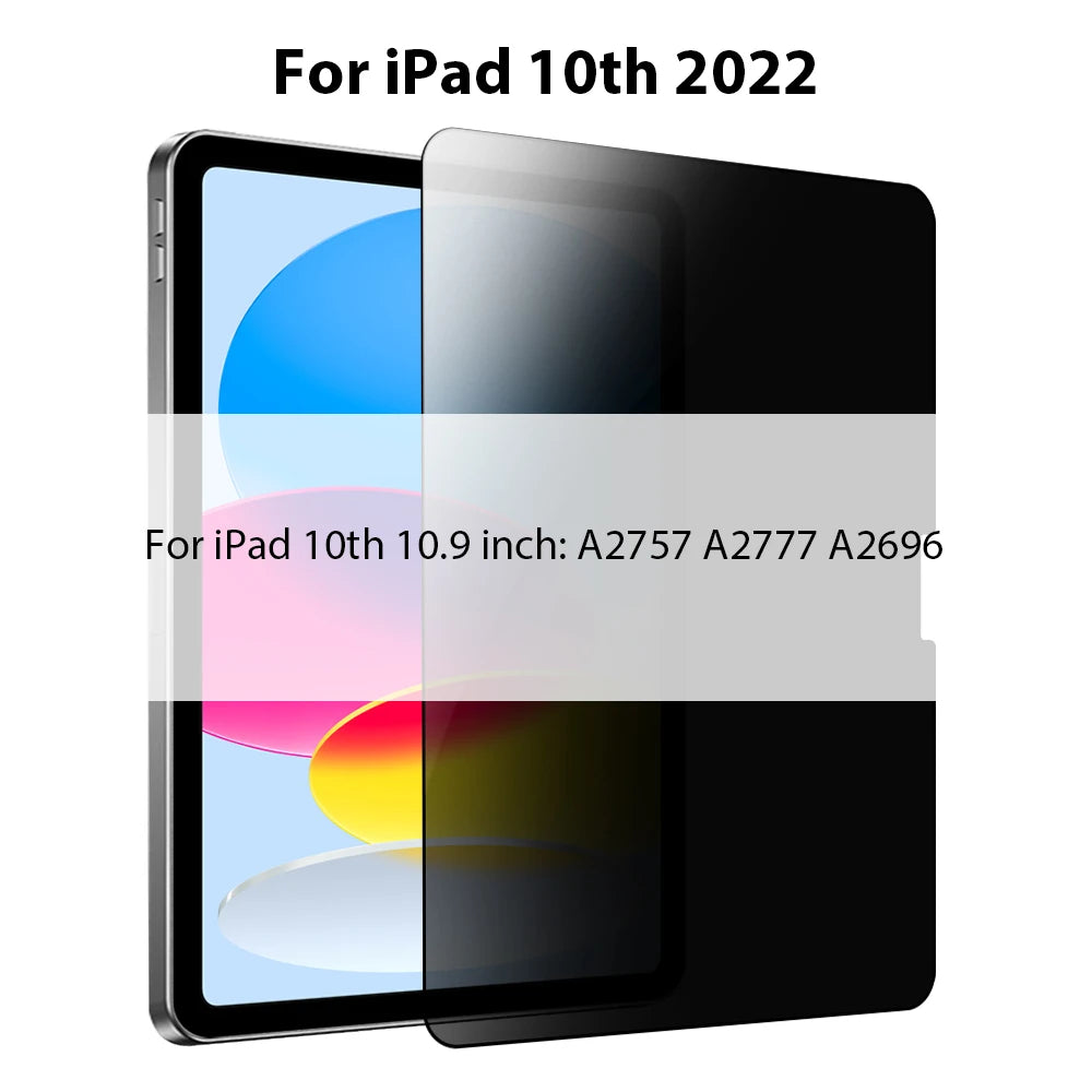 Privacy Glass For iPad A16 Pro 13 M4 12.9 11 2025 M5 10th 10 Generation Screen Protector Air 5 4 7th 8th 9th 10.2 Mini 6 7 Film