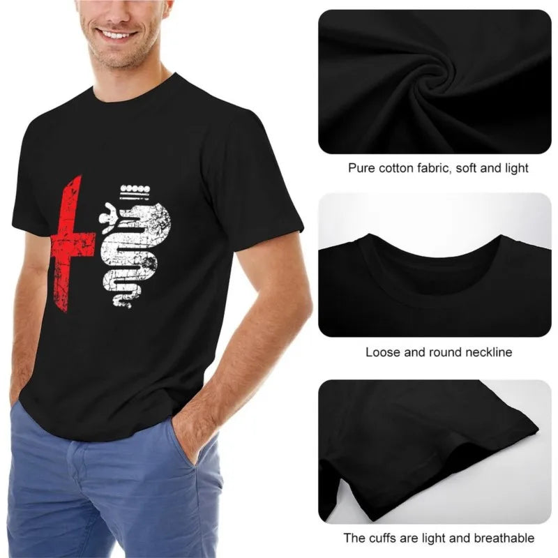Alfa Car Drivers Stylish Grunge Logo T-Shirt boys t shirts cute tops mens t shirt