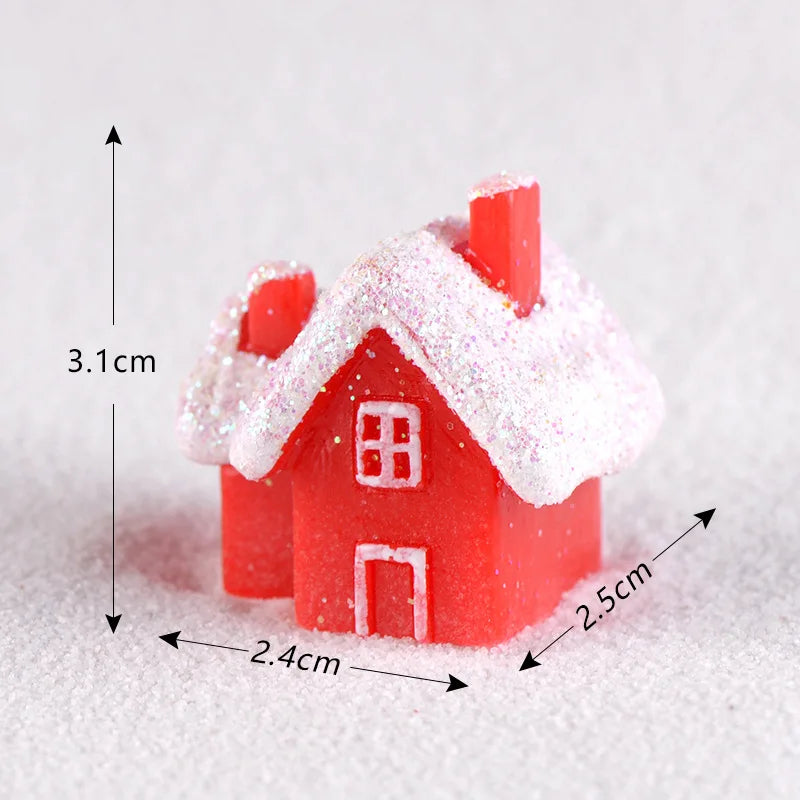 New Christmas Deer Santa Claus Sled Tree Snowman Figurine Doll House Home Decor Miniature Garden Decoration Accessories Modern
