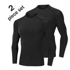1/3 piece set of men's tight fitting sportswear, long sleeved fitness running top, cool and fast drying sports base shirt